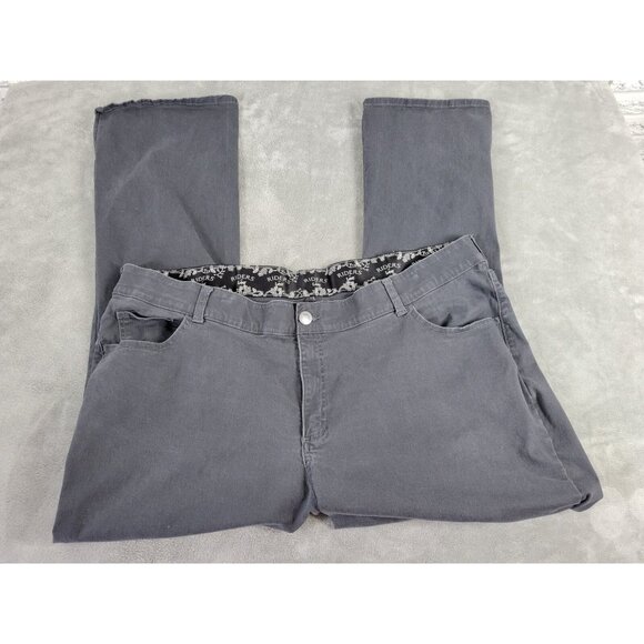 Riders Lee Womens Jeans 26W Plus Boot Cut Dark Gray Denim Cotton Blend BOO5E - Picture 1 of 8